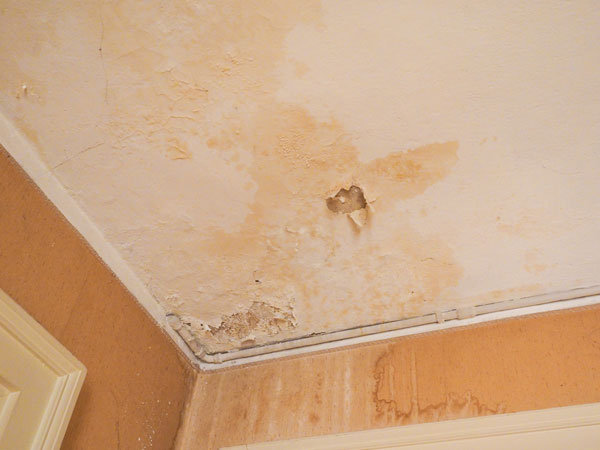 Ceiling at Manchester property damaged by water leak
